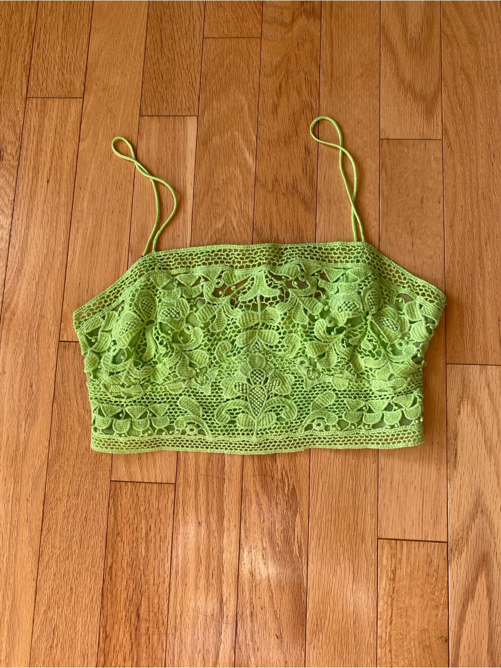 Free People Lime green eyelet bralette